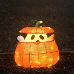 Animierter LED Geist im Kürbis