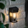 Audley Schwarze Mini Solar-Wandleuchte mit warmweißer LED