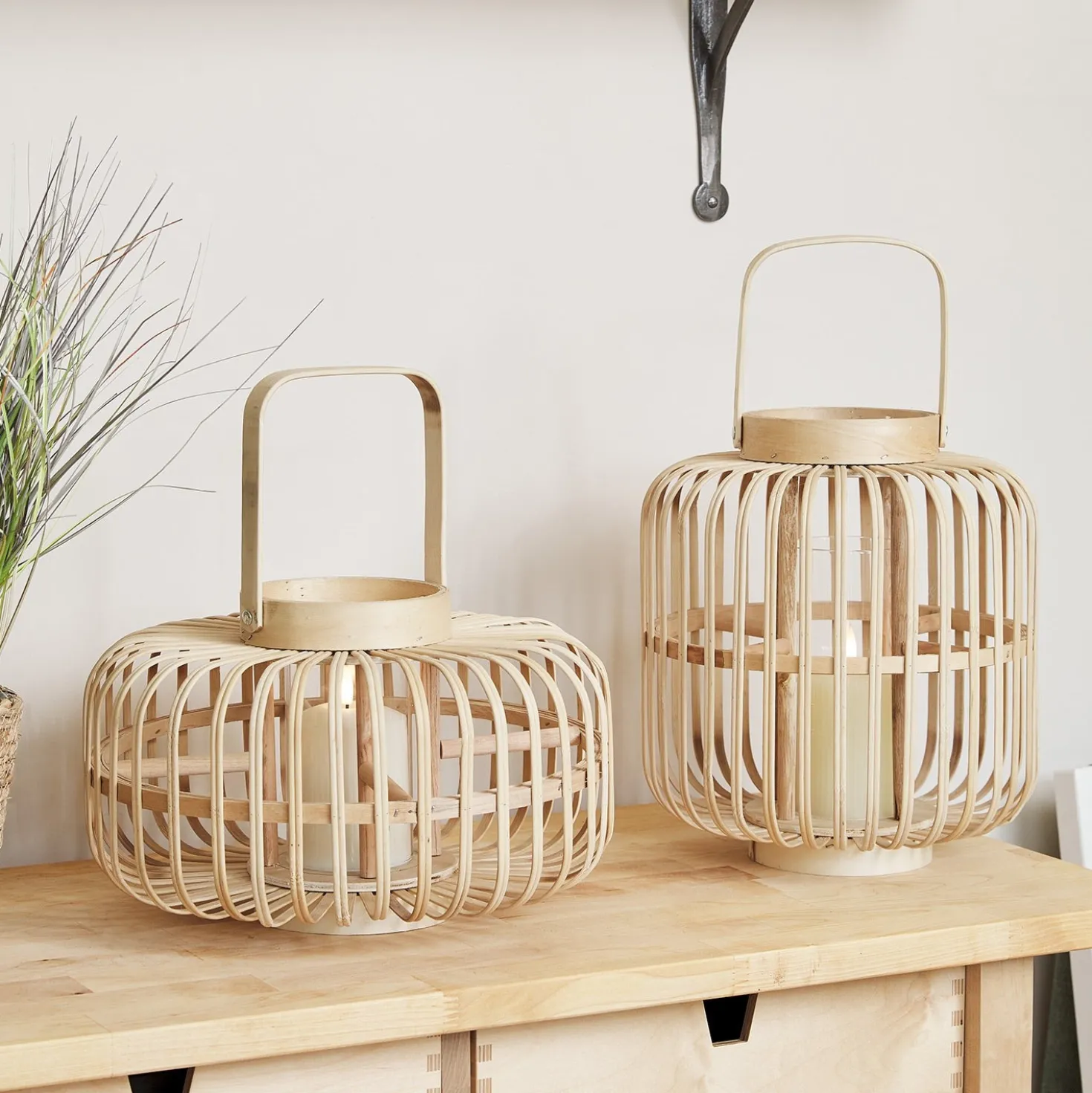 Bambuslaternen Duo mit TruGlow® Kerzen