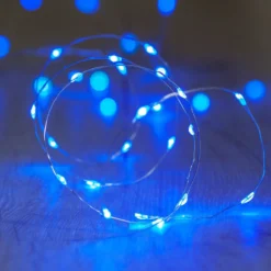 Batteriebetriebene 20er Mikro-LED-Lichterkette in Blau