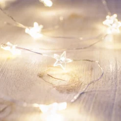 Batteriebetriebene 40er Mikro-LED-Sternenlichterkette in Warmweiß