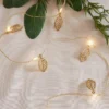 Batteriebetriebene 20er Mikro-LED-Lichterkette mit goldenen Blättern in Warmweiß