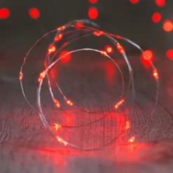 Batteriebetriebene 20er Mikro-LED-Lichterkette in Rot