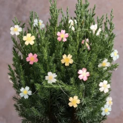 Batteriebetriebene LED‑Mikro‑Blumenlichterkette mit 20 Lichtern in Warmweiß