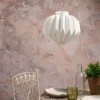 Batteriebetriebene LED-Papier-Pendelleuchte Shrewsbury in Warmweiß