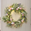Batteriebetriebener LED-Tulpenkranz 55cm mit Lavendel & Rosen