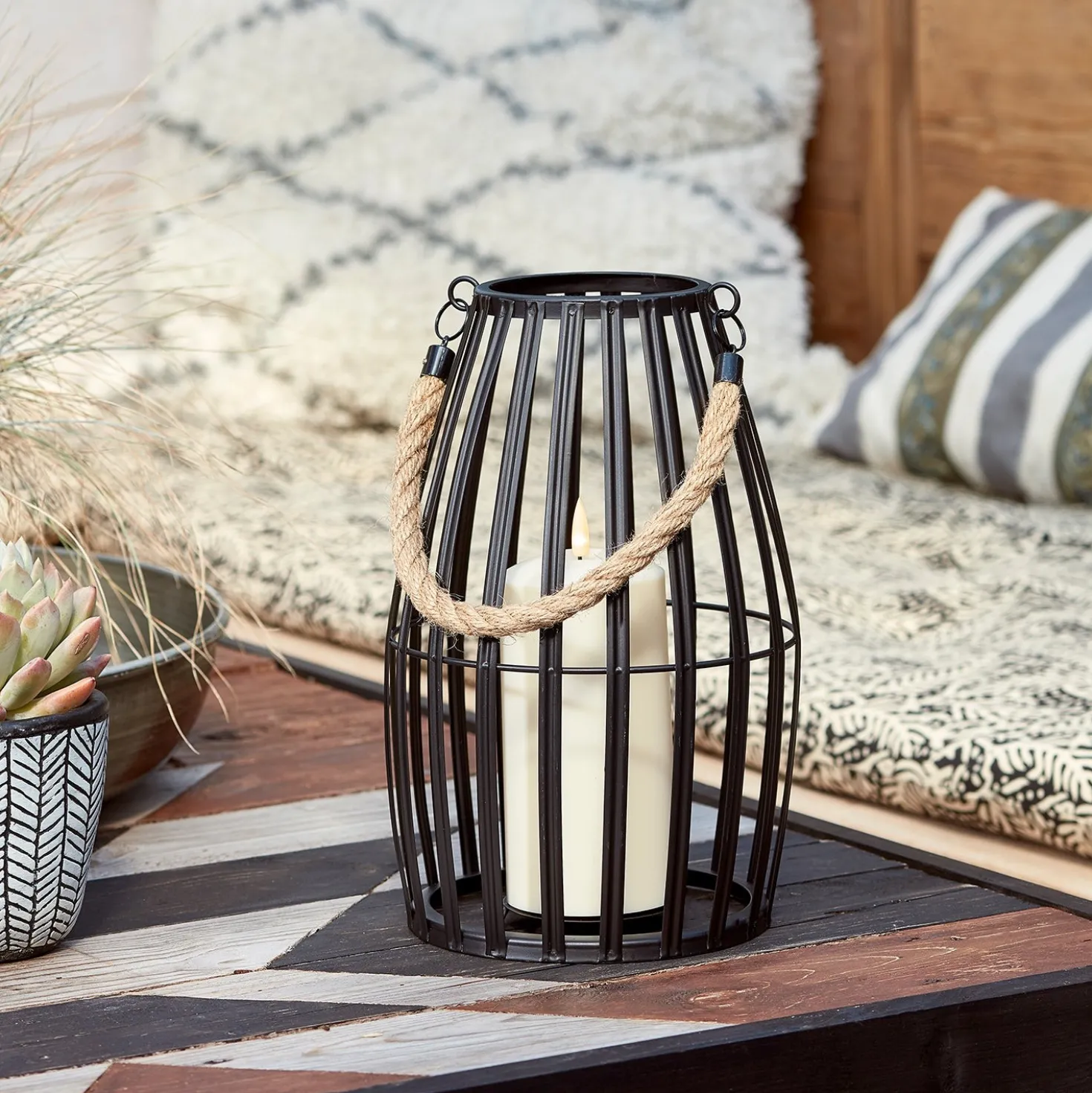 Beleuchtungsset Gartenlaterne und Outdoor Kerzen