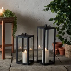Bowen Gartenlaternen Duo mit TruGlow® Outdoor Kerzen