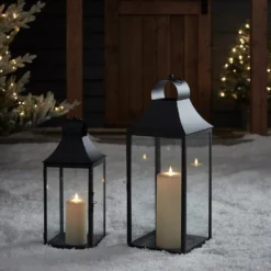34cm Albury Gartenlaterne mit TruGlow® Outdoor Kerze mit Fernbedienung