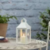 25cm Albury Gartenlaterne weiß mit TruGlow® Outdoor Kerze
