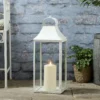 59cm Albury Gartenlaterne weiß mit TruGlow® Outdoor Kerze