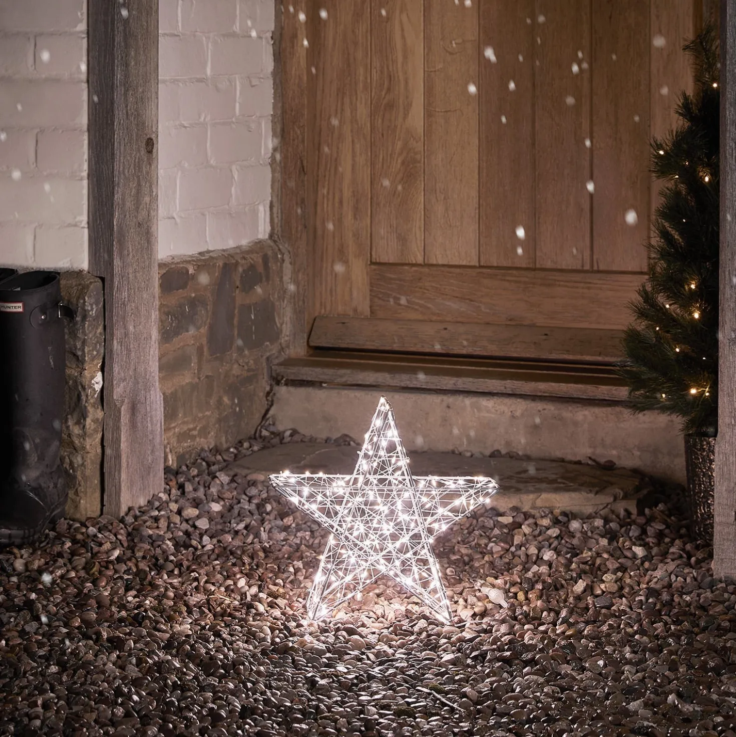35cm Bicolor LED Stern Weihnachtsdeko außen