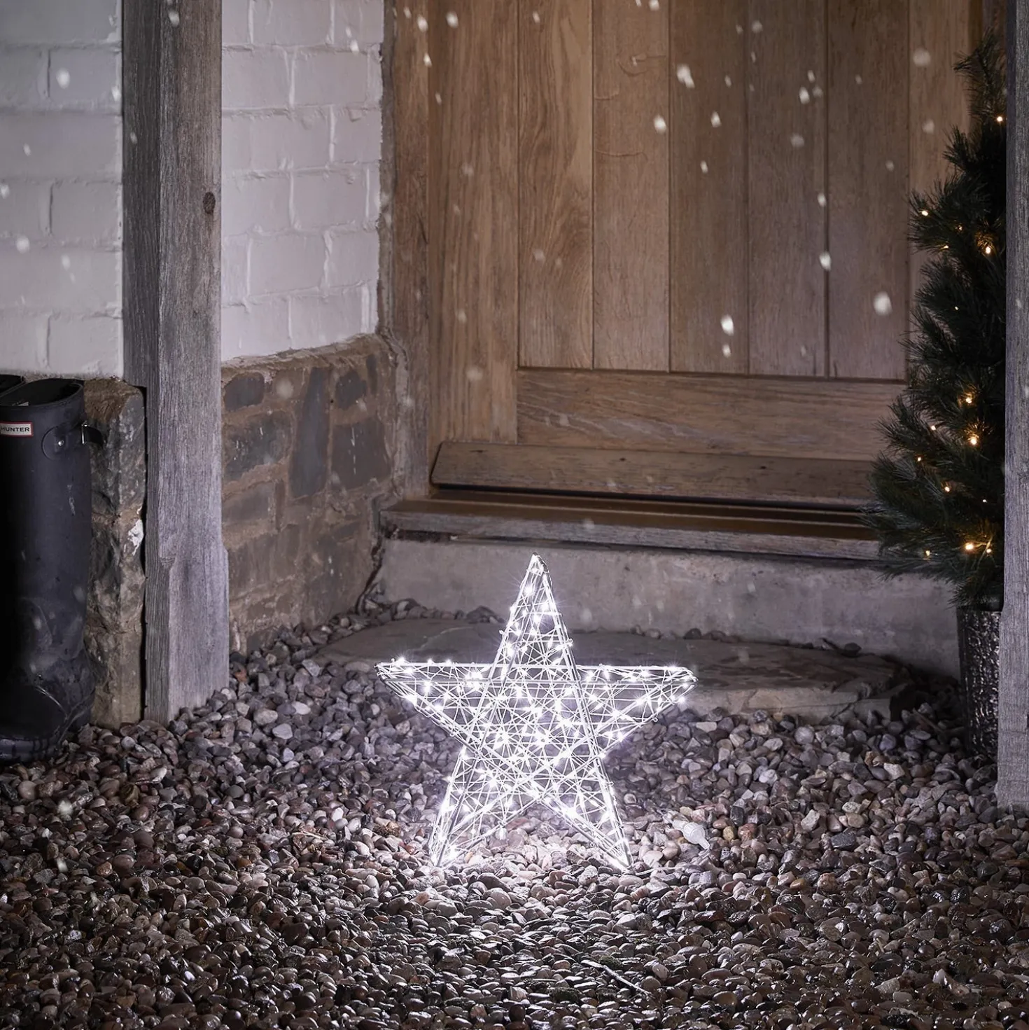 35cm Bicolor LED Stern Weihnachtsdeko außen