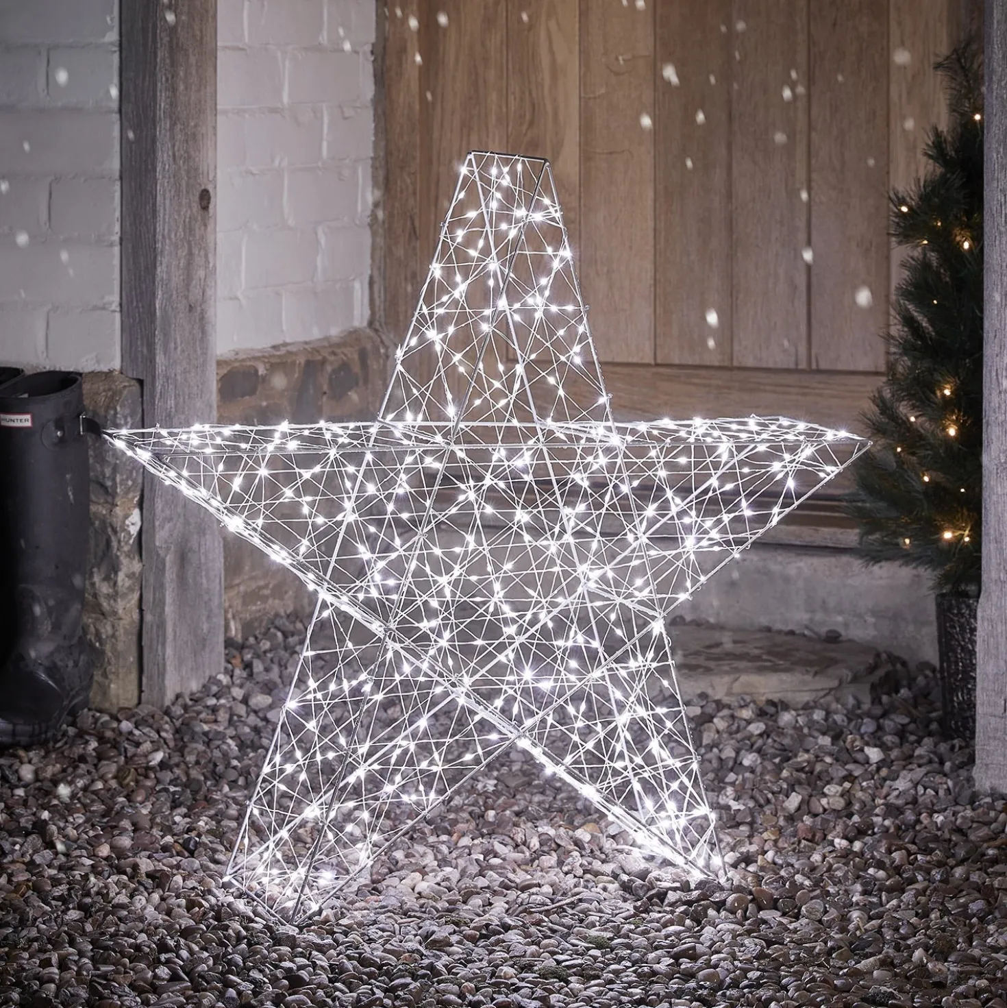 82cm Bicolor LED Stern Weihnachtsdeko außen