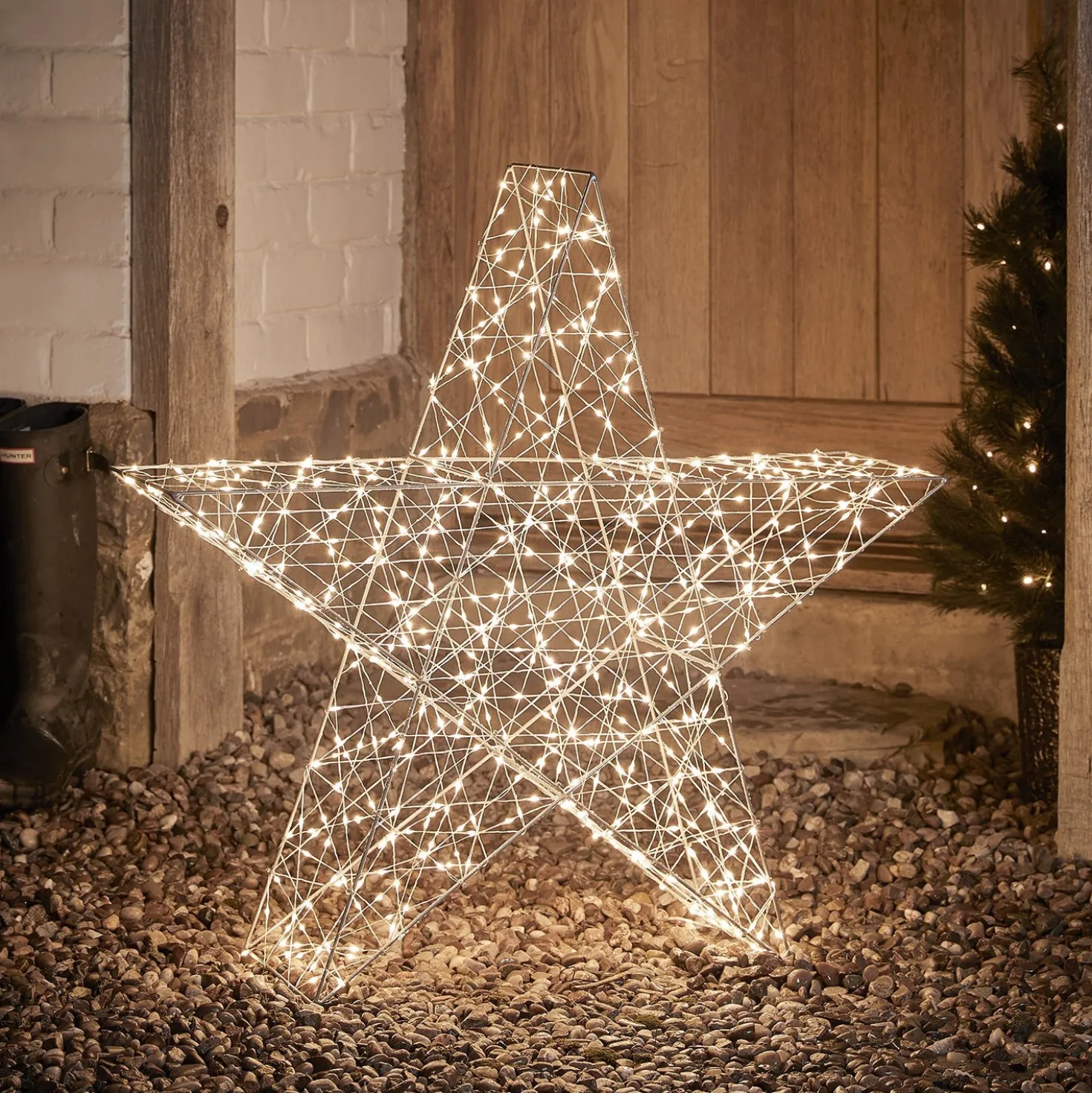 82cm Bicolor LED Stern Weihnachtsdeko außen