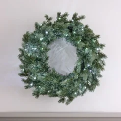 45cm Bicolor LED Weihnachtskranz Tannenzweige