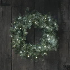 45cm Bicolor LED Weihnachtskranz Tannenzweige