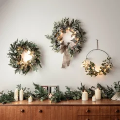 35cm Draht Weihnachtskranz mit Micro Lichterkette