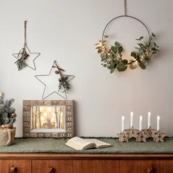 35cm Draht Weihnachtskranz mit Micro Lichterkette