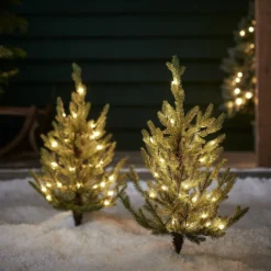 60cm 2er Set LED Stableuchten Nordmanntanne