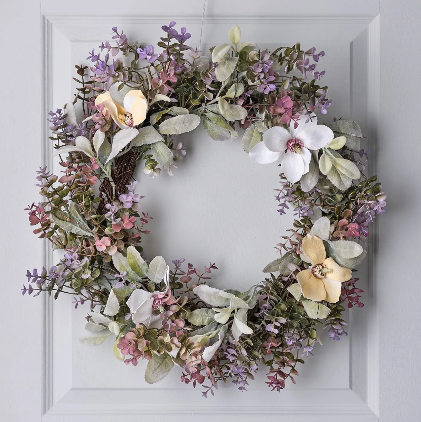 60cm Frühlingskranz Blumen mit Micro Lichterkette