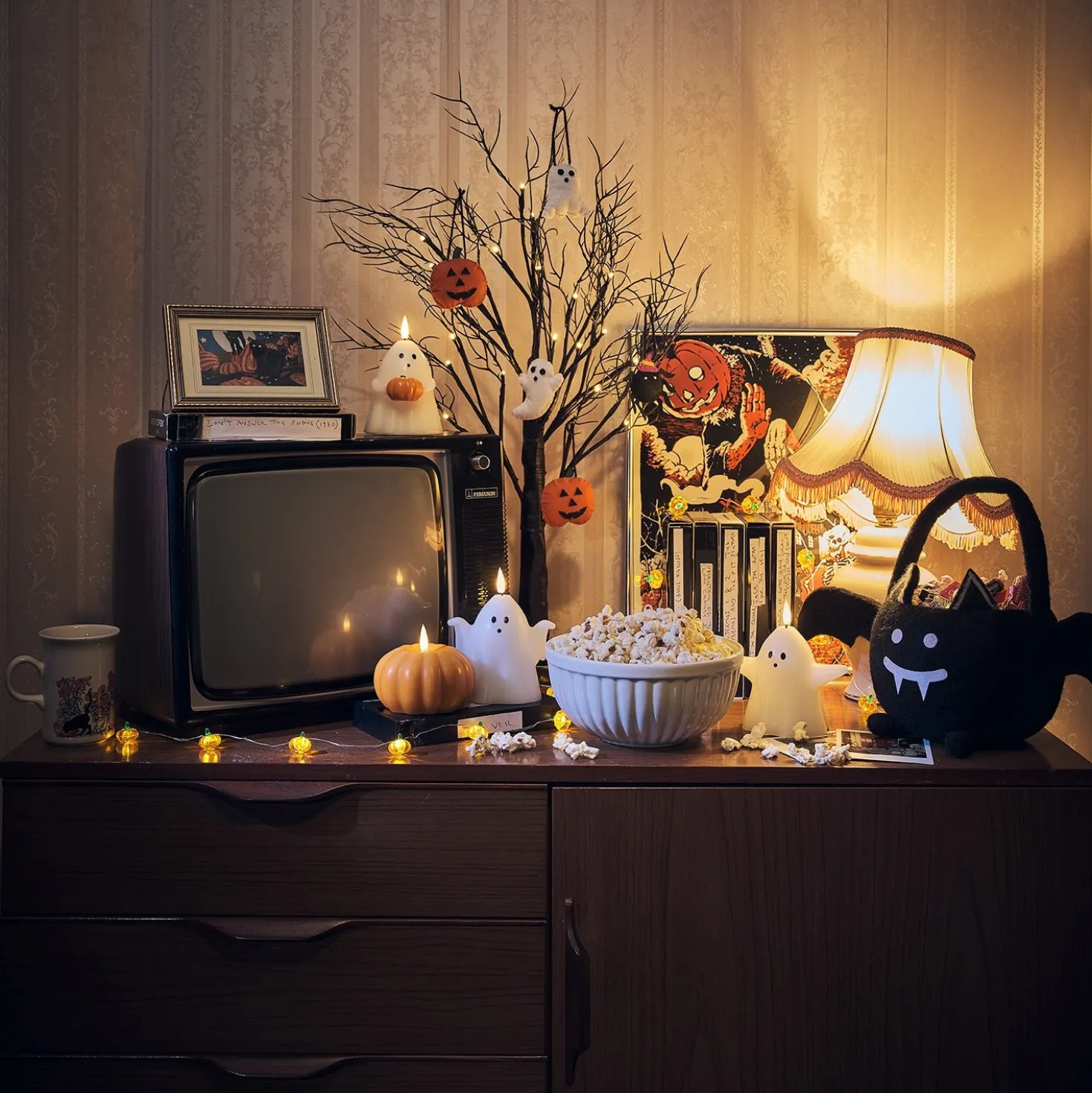 70cm Halloweendeko LED Baum