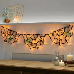 90cm Halloween Lichterkette Spinnennetz