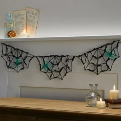 90cm Halloween Lichterkette Spinnennetz