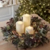 60cm Herbst- und Winterkranz mit Beleuchtung und TruGlow® LED Kerzen