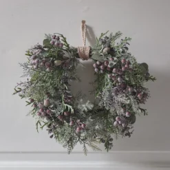 40cm Kranz mit lila Beeren beleuchtet