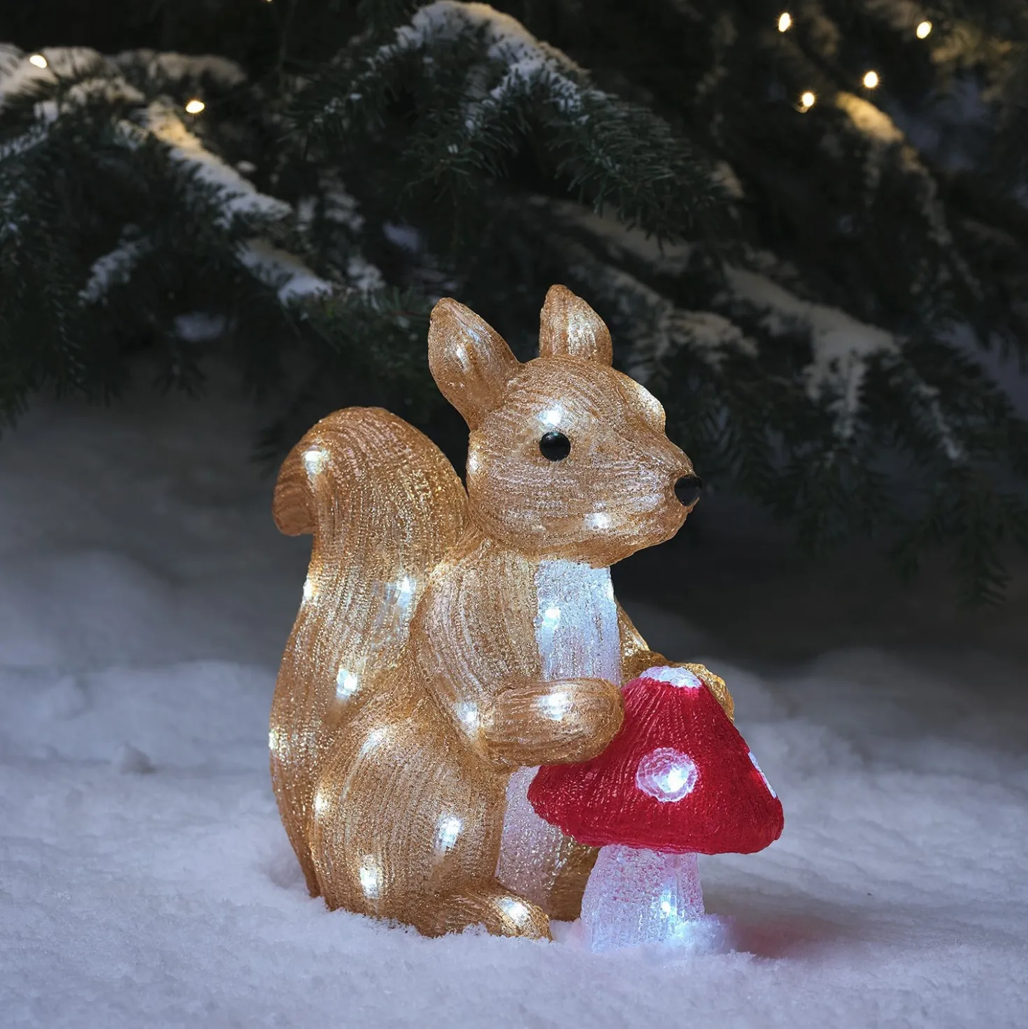 32cm LED Acryl Weihnachtsfigur Twiggy das Eichhörnchen