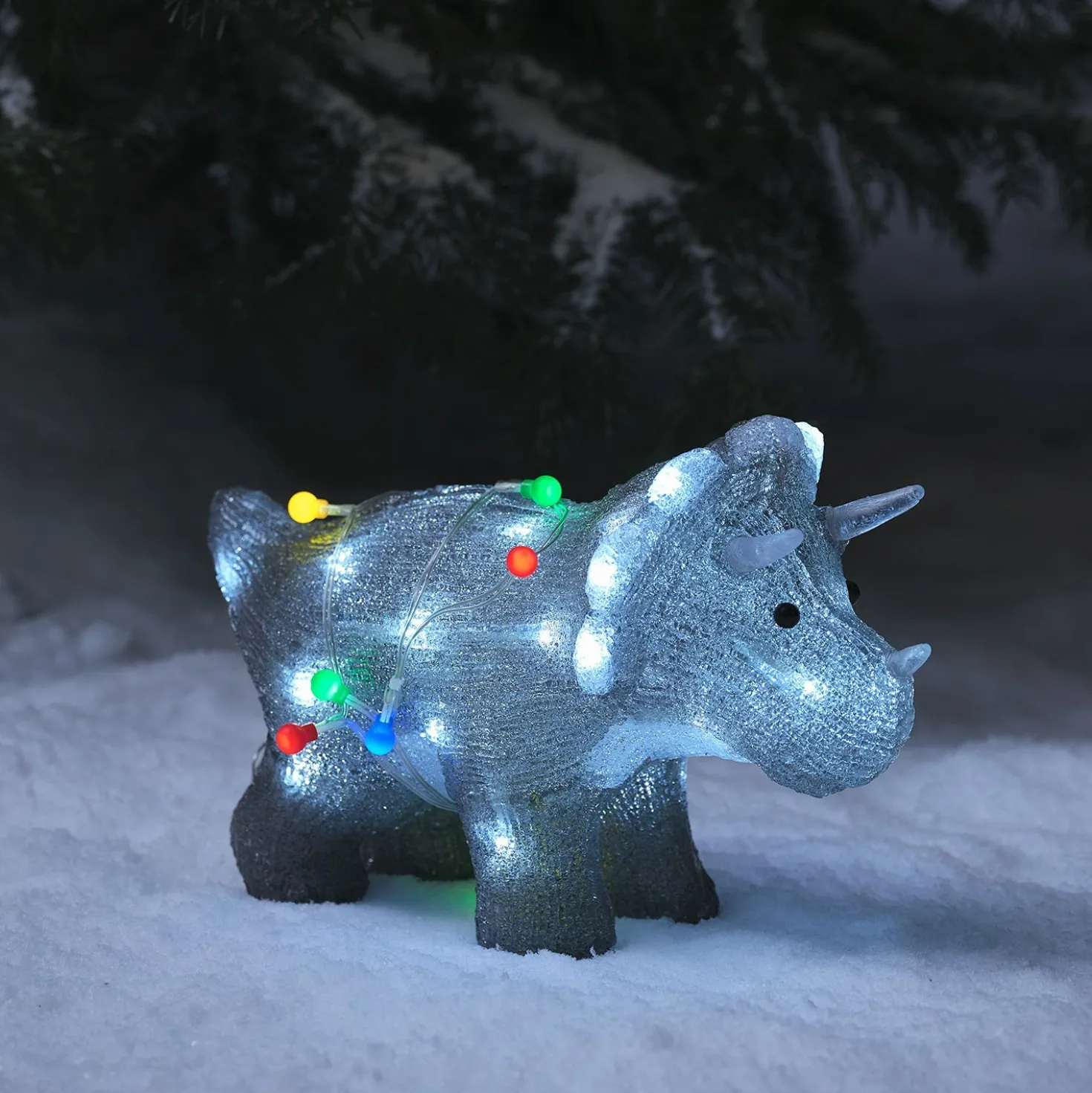 36cm LED Acryl Weihnachtsfigur Grae der Triceratops