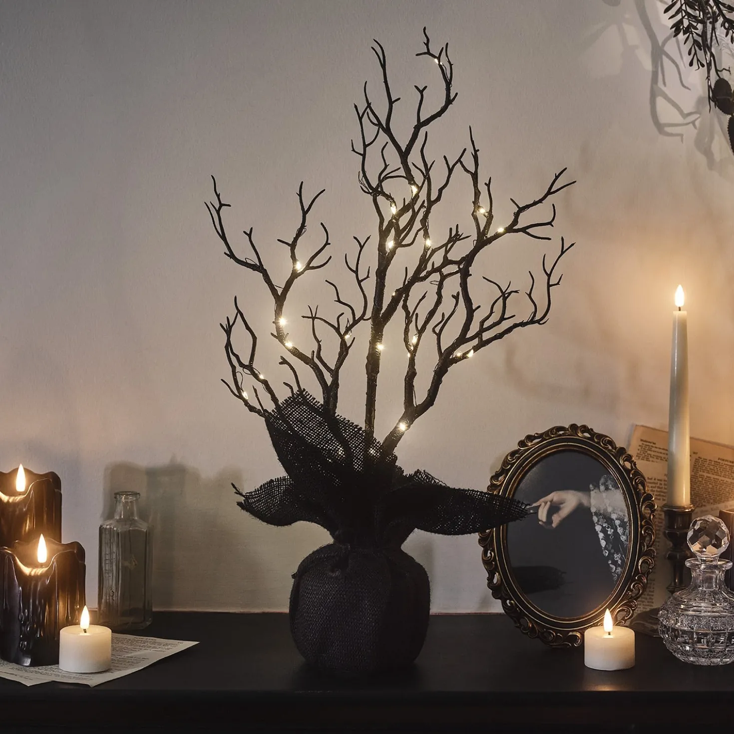 50cm LED Baum Halloween Deko