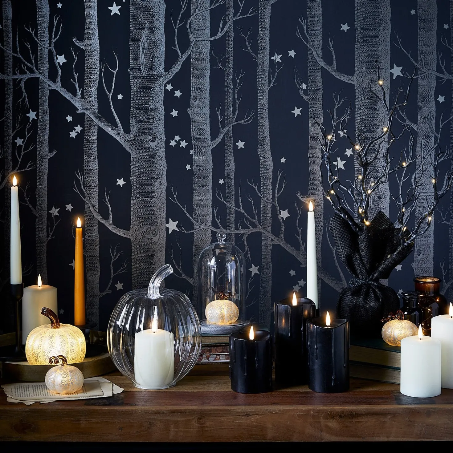50cm LED Baum Halloween Deko