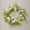 45cm LED‑Frühlingskranz mit Tulpen & Gänseblümchen in Gelb