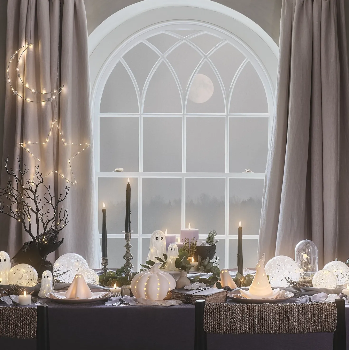 12,5cm LED-Glaskugel mit Timer in Konfetti-Glas