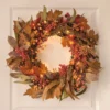 60 cm LED-Herbstkranz mit Beleuchtung & Timer in Rot-Grün