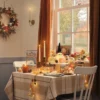 50 cm LED-Herbstkranz mit Kürbissen, 20 LEDs & Timer in Orange/Weiß/Grün