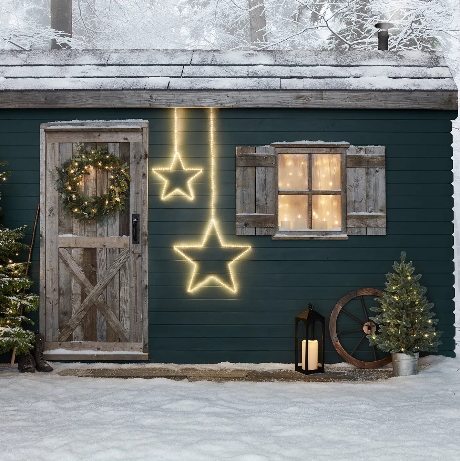 38cm LED Stern Weihnachtsbeleuchtung außen