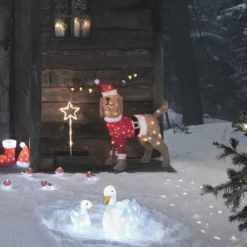 80cm LED Weihnachtsfigur außen Berry der Hund