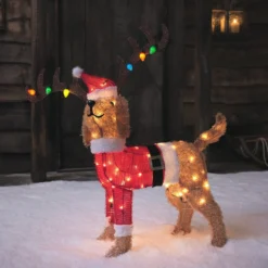 80cm LED Weihnachtsfigur außen Berry der Hund
