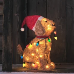 53cm LED Weihnachtsfigur außen Dolly der Welpe