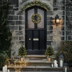 50cm LED Weihnachtskranz Tannenzweige mit Beleuchtung