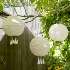 30cm Lucena Solar Lampion crème
