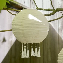 30cm Lucena Solar Lampion crème