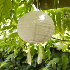 20cm Lucena Solar Lampion crème