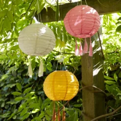 20cm Lucena Solar Lampion crème