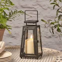 22cm Porto Solar Laterne mit TruGlow® Outdoor Kerze