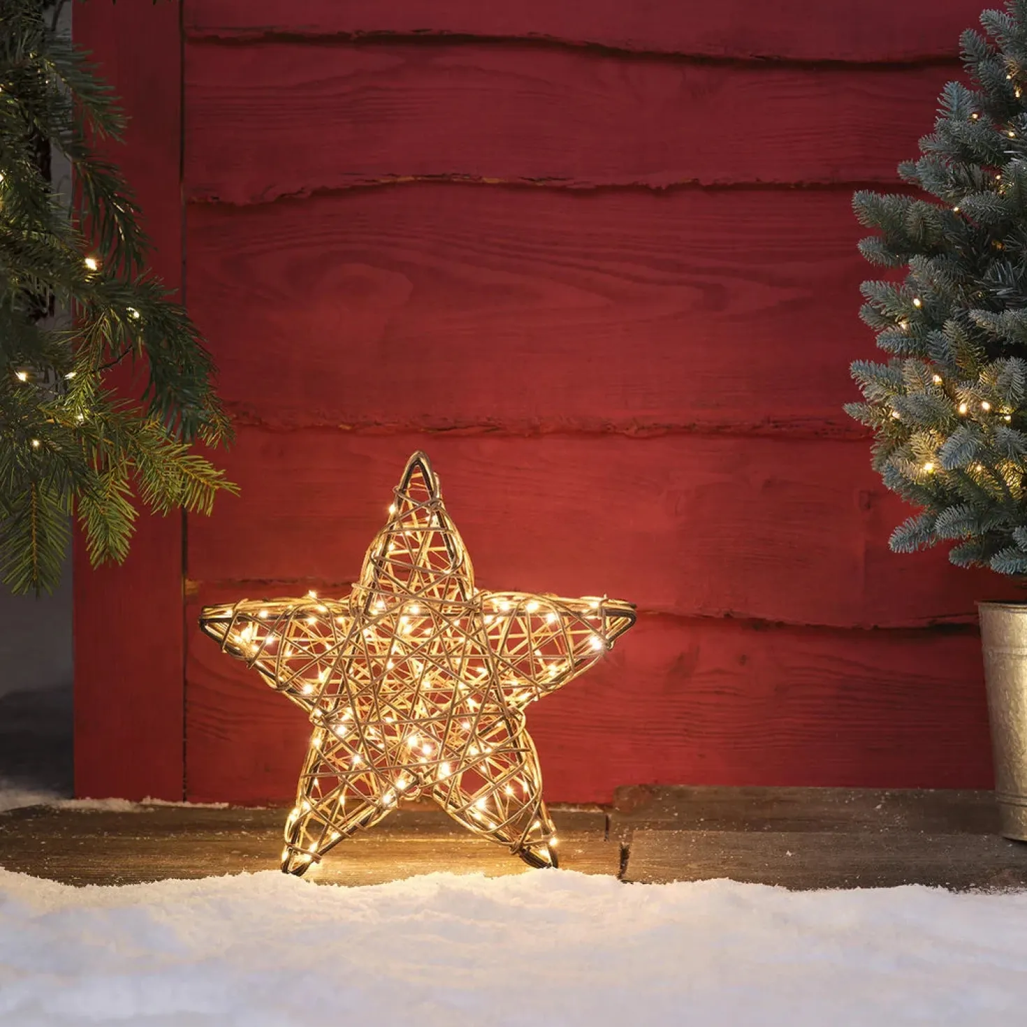 35cm Studley Rattan-LED-Stern
