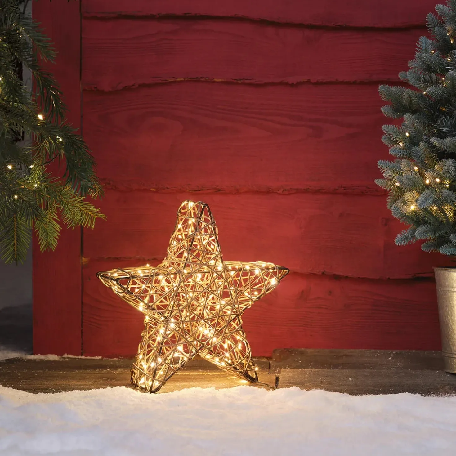 35cm Studley Rattan-LED-Stern